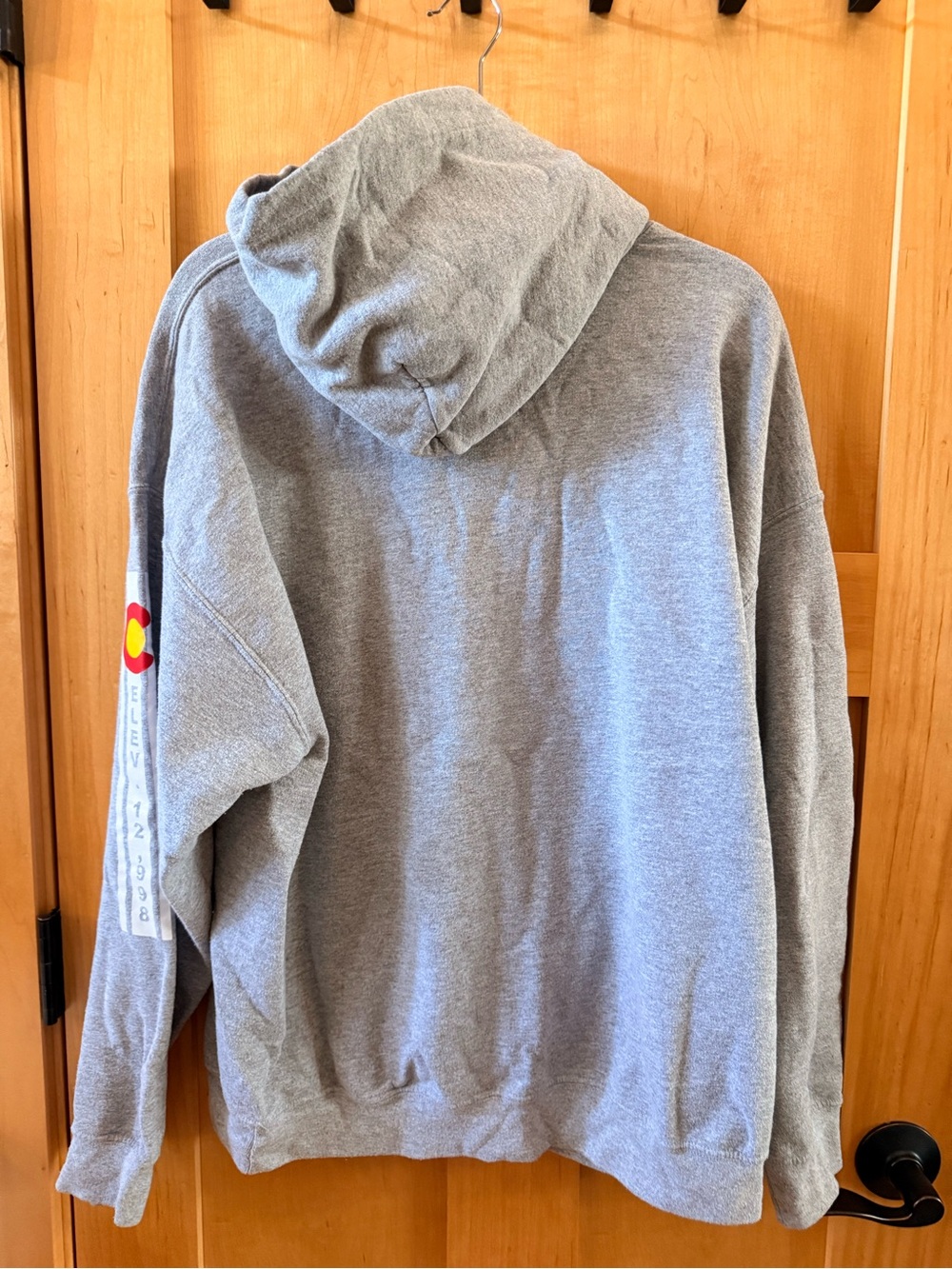 Gildan Gray Pullover Hoodie with Red & Yellow Colorado Emblem - Picture 6 of 6